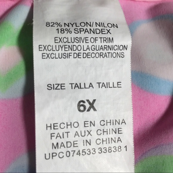 Swim cover up skirt pink hearts native girl Sz 6X - Picture 7 of 9